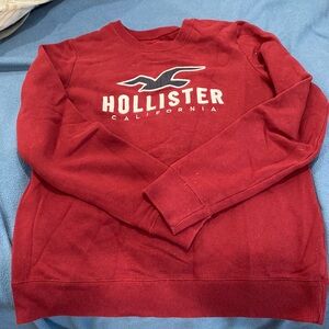 Hollister Crewneck Embroidered Sweatshirt red med